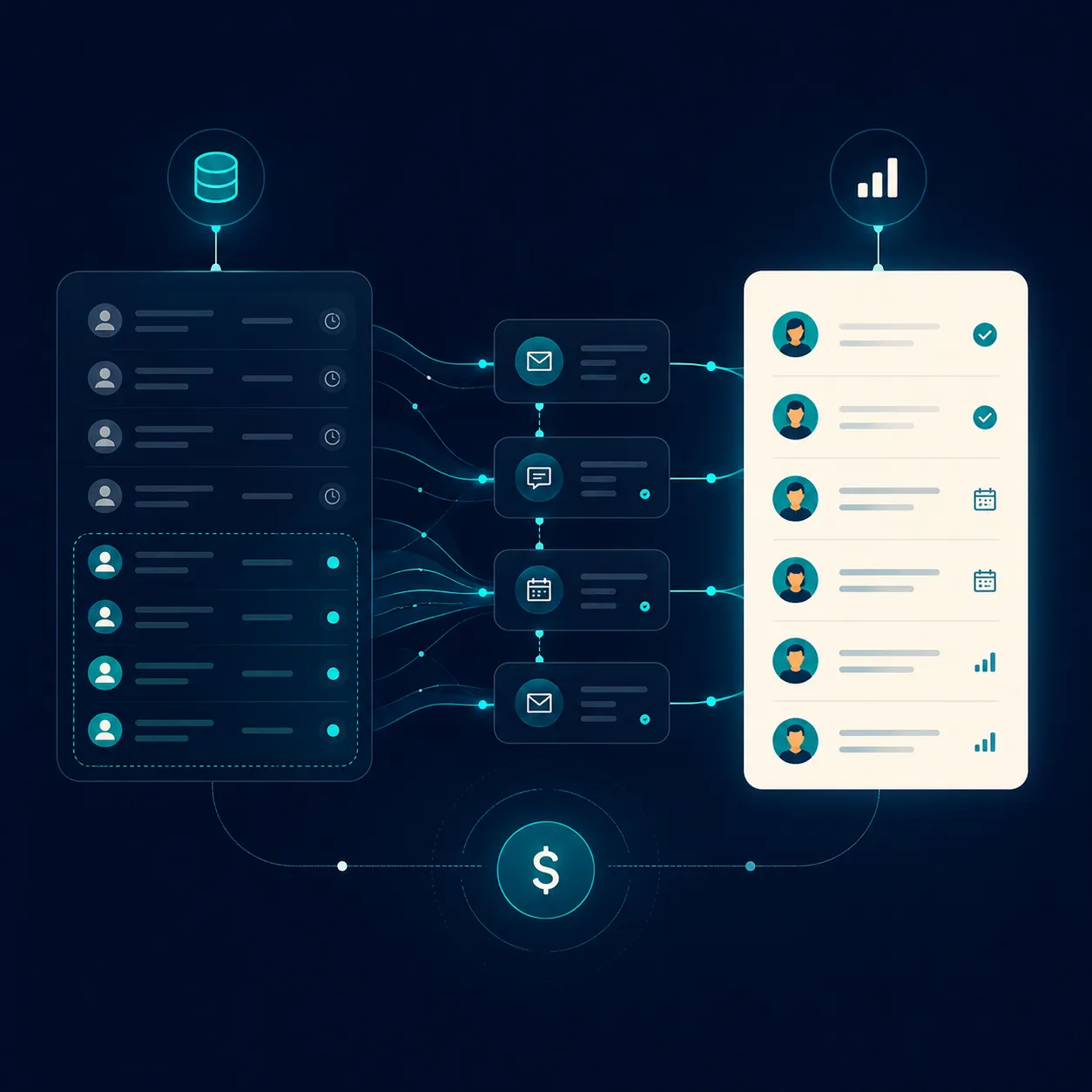 Abstract illustration of customer reactivation flow